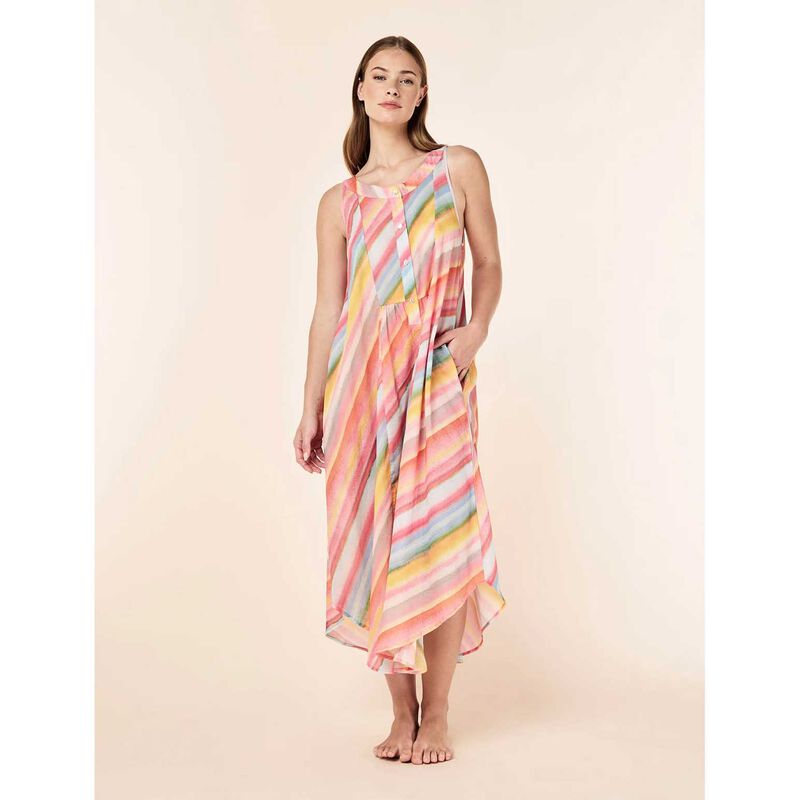 Papinelle Sophie Stripe Panel Front Maxi Nightie image number 2